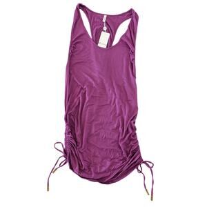 A. Che Swim Ruched Adjustable Tank Top Cover Up Size M